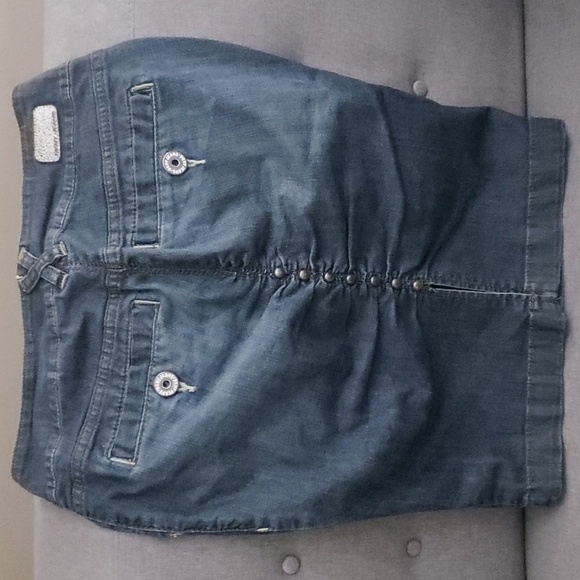 DKNY Ruched skirt women's sz 3 jean unique ruched back 5" back slit Sexy… - Picture 4 of 16